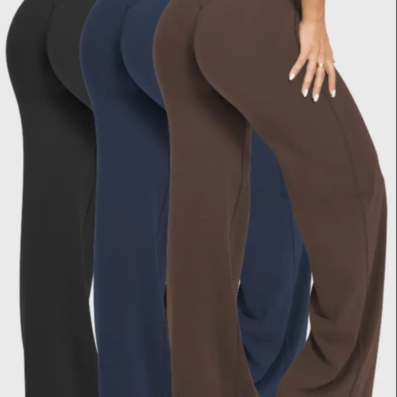 Women's High Waisted Outdoor Running Pants, Versatile Comfortable Loose Wide-Leg Trousers for Yoga & Workout, Fashion Sportswear for All Seasons, Knitted Sports Pants, Casual Sports Bottoms, Casual Activewear Bottoms
