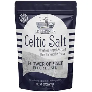Le Marinier Celtic Salt Fleur de Sel/Flower of Salt 8.81oz Mineral-Rich Unrefined 100% Natural Hand Harvested Mineral Low Sodium