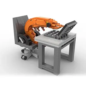 Not Bro Shrimp Building Blocks, Moc Viral Creative Prank Model, Office Worker Toy, Party Occasion, No Ca Prop 65