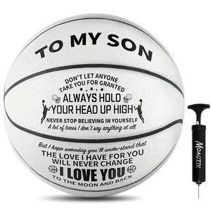 Moactiv A Special Basketball to Show Your Son How Much You Love Them - Perfect Gift for Son! Birthday Gift/Graduation Gift，International standard size(With a pump)