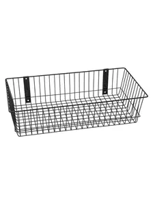 Black Universal Wire Storage Basket for Room Decor - 24 x 12 x 6 in.