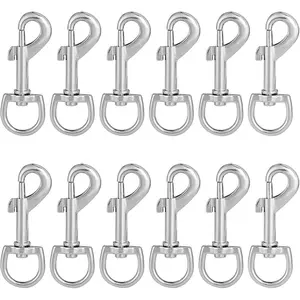 3 Inch Swivel Snap Hooks, 12Pcs Heavy Duty Pet Leash Hooks Swivel Eye Snap Clips for Dog Leash DIY Crafts Project