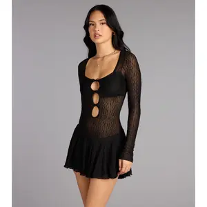 Midnight Muse Lace Mini Dress