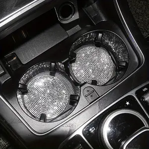 Sparkling Bling Car Cup Holder Coaster - Premium Anti-Slip & Shockproof Protection, Enhance Your Interior Aesthetics with This Durable, Easy-To-Clean Decorative Accessory for Car Interior Decoration!