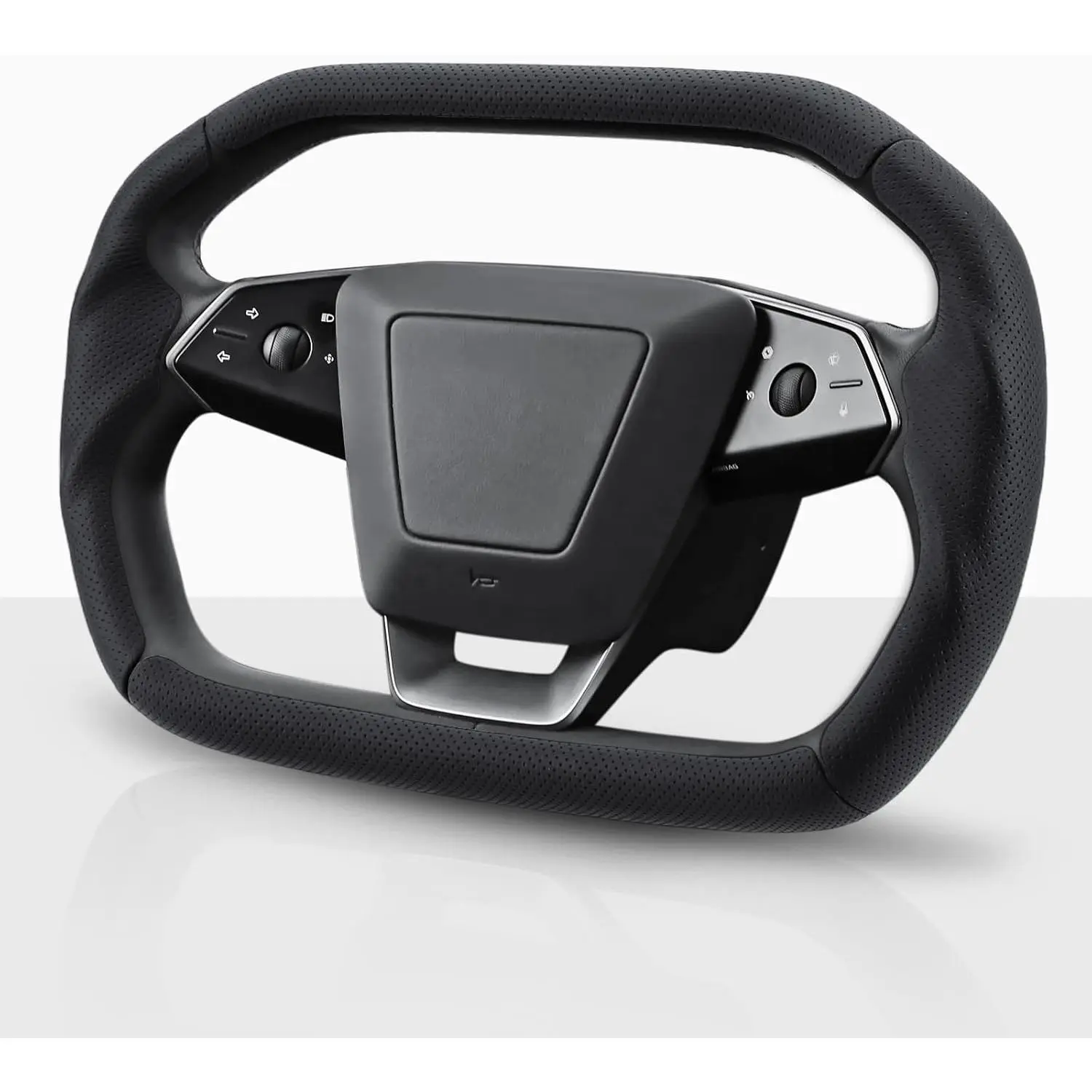 Steering Wheel Cover for Cybertruck 2023-Present Leather Steering Wheel Cover for Tesla Cybertruck Truck Car Steering Wheel Accessories (Perforated Black)