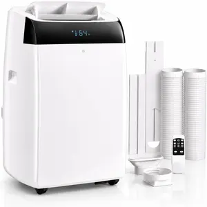 14,000 BTU Dual Hose Portable Air Conditioner with Heat, Portable AC Unit for Rooms Up to 700 Sq.Ft, Quiet Portable Air Conditioner with Cooling, Heating, Dehumidifier & Fan Modes, Remote Control.