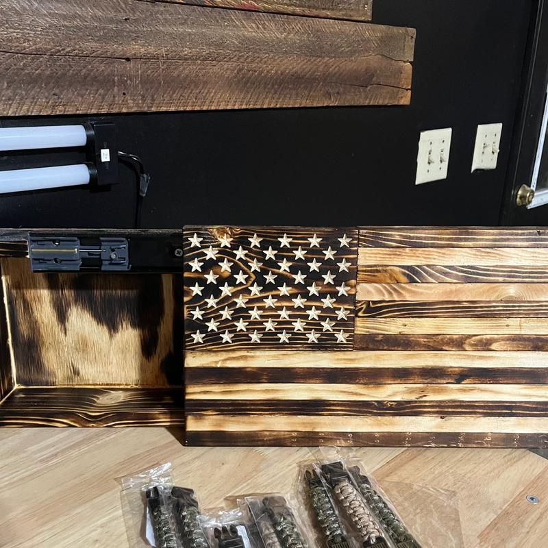Hand made wooden American flag