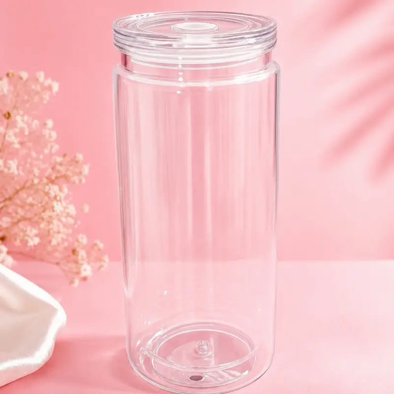 Vaso Acrílico Transparente 20 oz con Tapa lo personalizamos en live a tu gusto