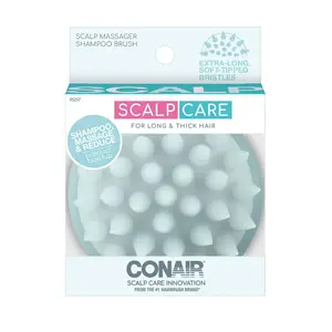 Conair Scalp Care Scalp Massager Shampoo Brush - Extra-Long Soft-Tipped Bristles for Deep Scalp Massage, Effective Hair Care Solution - 1 Count