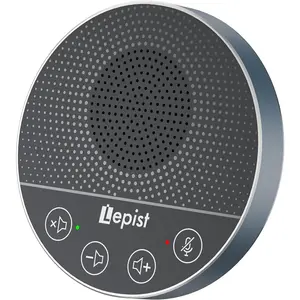 Compact USB Conference Speakerphone with Noise Cancellation, 360-Degree Voice Pickup, High-Quality Audio, Plug-and-Play Connection for Home Office Desktop PC Devices, Zoom/Teams/Skype