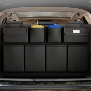 Car Trunk Organizer - LATEST 2024 Upgrade Hanging Trunk Organizer for SUV, Backseat Car Organizer with 8 Large Compartments, Car Accessories Interior