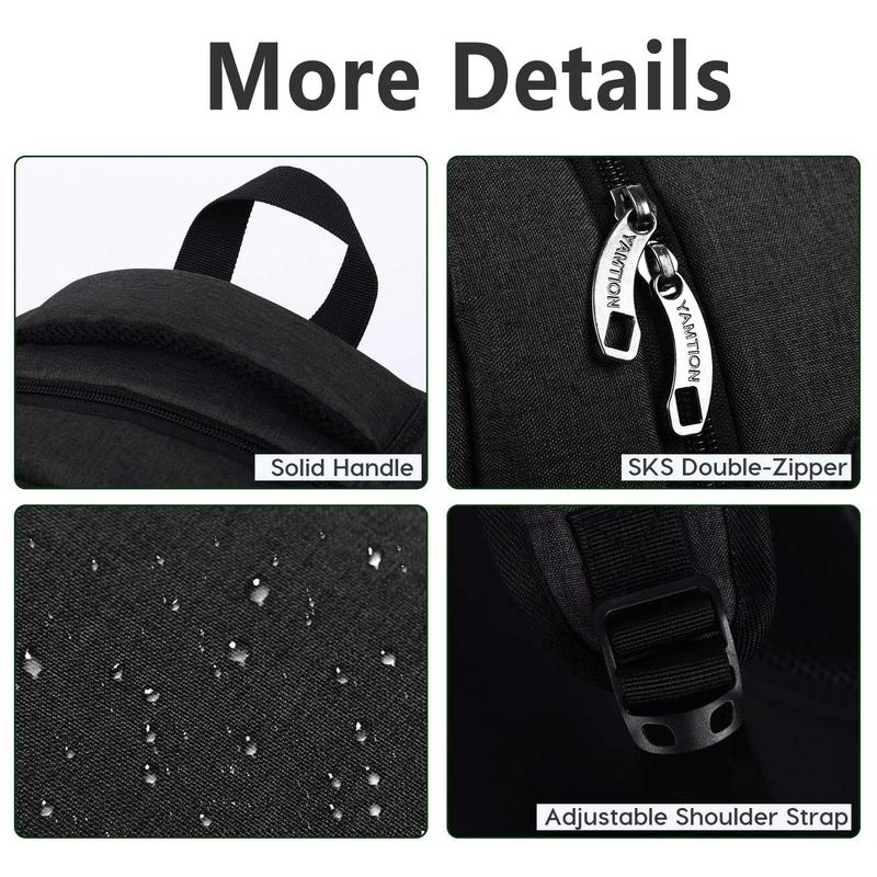 YAMTION Backpack for Men and Women,School Backpack for Teenager,15.6 inch Laptop Bookbag with USB Charging port for Business Work College Travel Trip