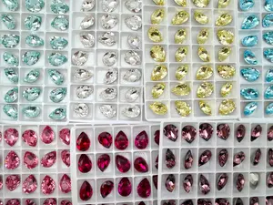 Luxe 10*14mm Large Tear Drop Foiled Pointed Back Rhinestones for Nails Arts and DIY