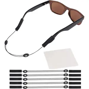 Adjustable Eyeglass Strap (Fish Style) - No Tail Sunglass Strap - Eyewear String Holder - With Bonus Glasses Cleaning Cloth