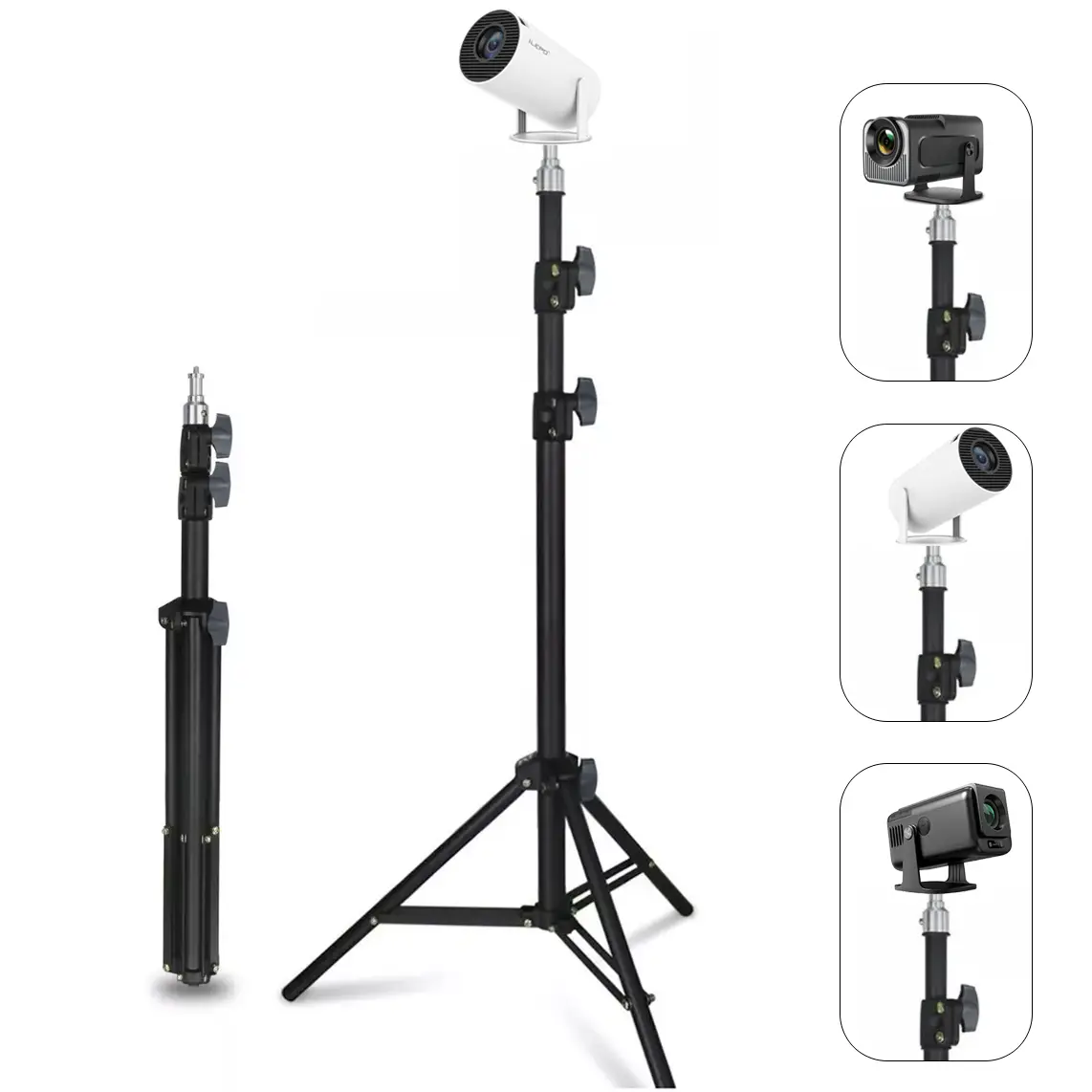 Projector stand, height 165 cm, thickened metal tube, cold-rolled tube process, high hardness, sturdy floor stand, portable projector tripod, easy to