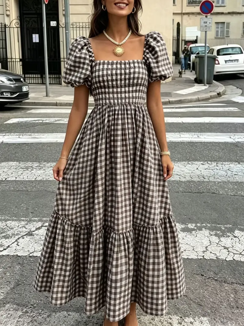 plaid maternity dress - TikTok Shop