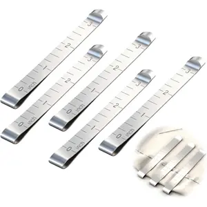 20 count Stainless Steel Sewing Clips - 3 Inch Hemming Clips with Ruler Scale for Fabric Quilting Binding - Professional Sewing Supplies and Tools for Pinning Marking