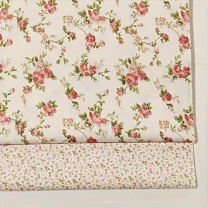 1pc Red Floral Print 100% Cotton Precut - Soft, Breathable & Durable Craft Material for DIY Sewing, Quilting, Doll Clothes, Upholstery & Patchwork - Machine Washable, Sewing Supplies Accessories