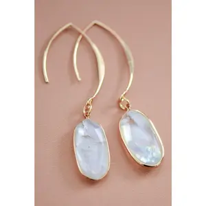 White Pearl Wire Threader Drop Earrings