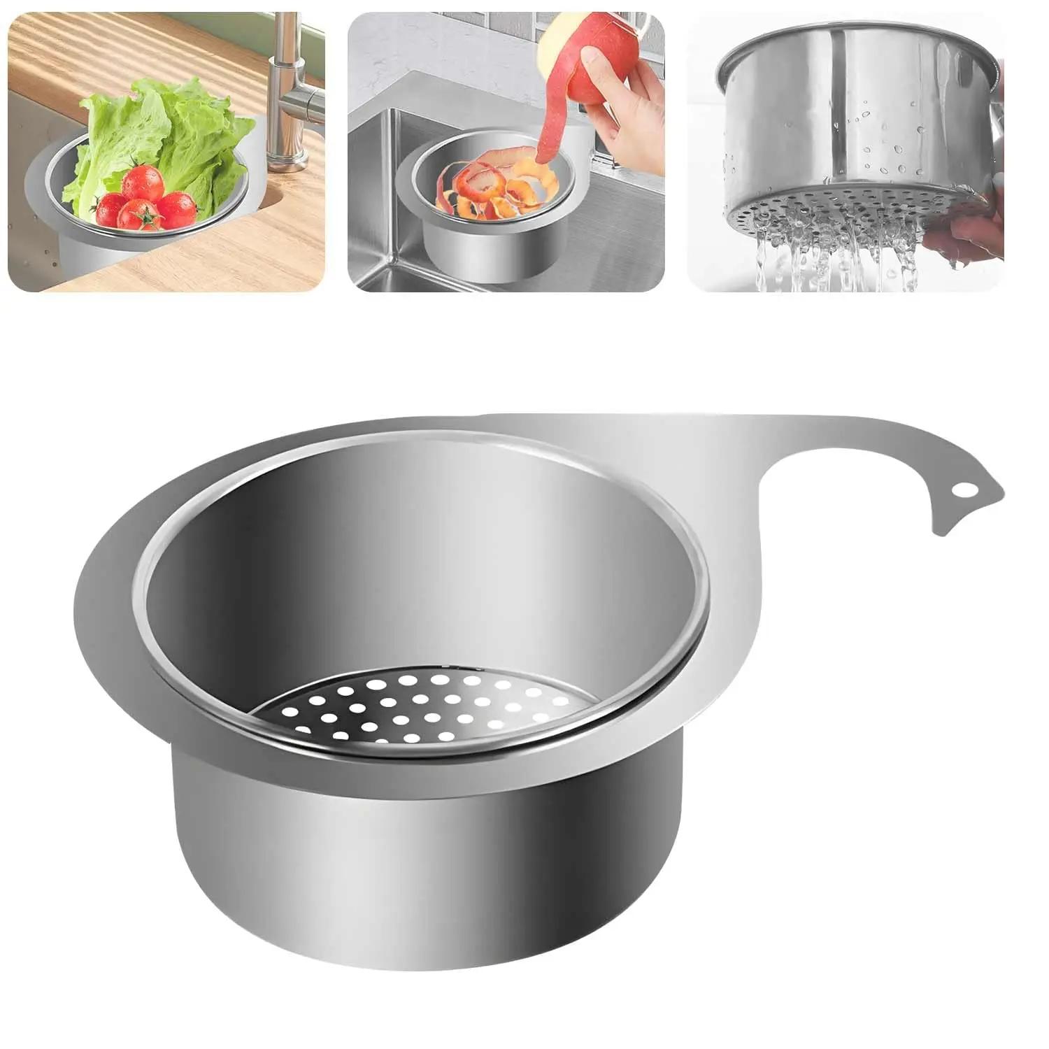 Stainless Steel Swan Sink Strainer Basket Kitchen Sink Drain Filter Durable Mesh Design for Efficient Water Drainage Easy Clean Storage Solution