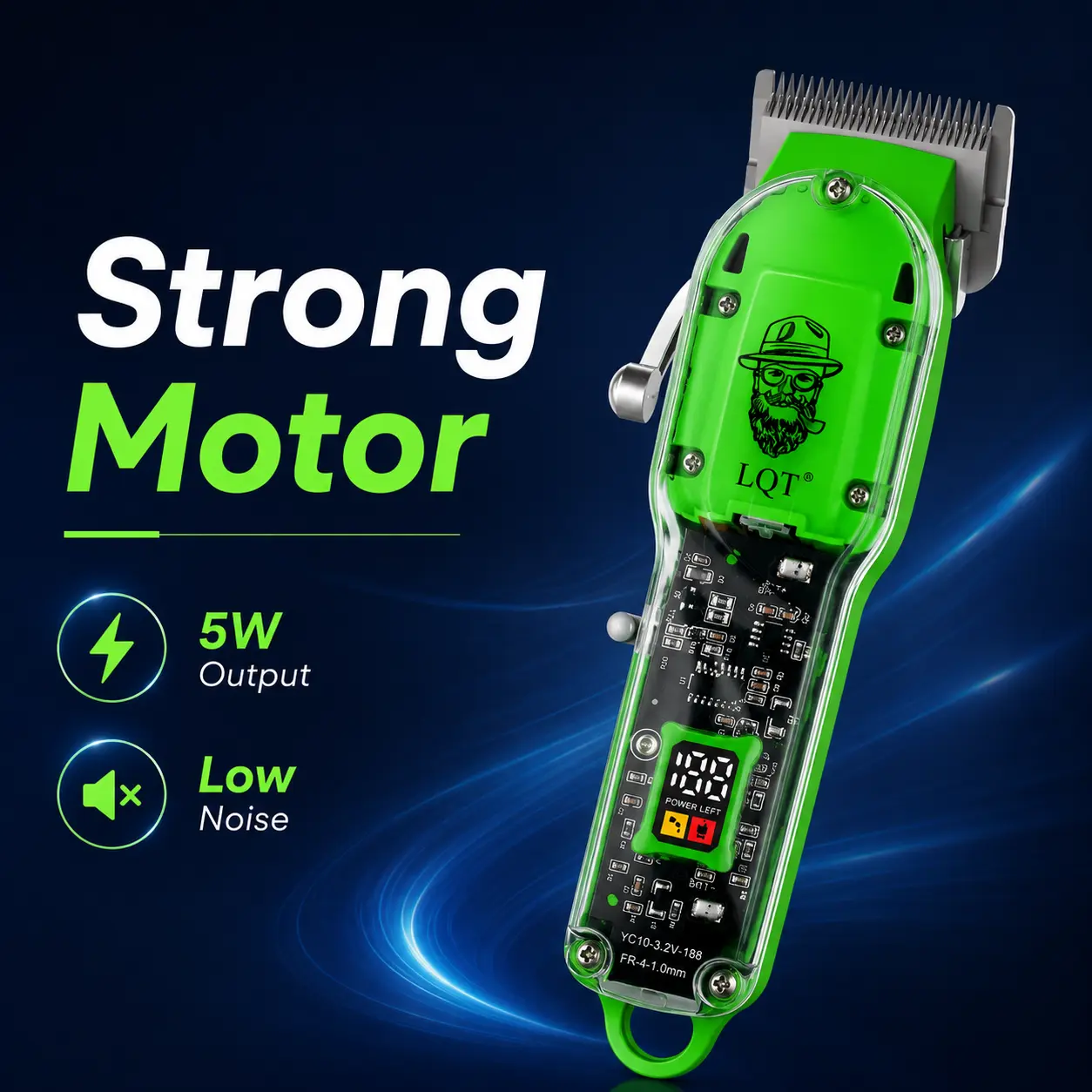 Professional Hair Clipper for Men, Rechargeable USB Type-C Cordless Barber Trimmer with Adjustable Blade, 3/6/10/13mm Guide Combs, Low Noise Powerful Motor, Digital Battery Display, Precision Hair Cutting Grooming Machine for Home, Barber Shop & Salon