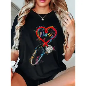 100% Cotton Watercol Nurse Life Nursing Nurse Week T-Shirt