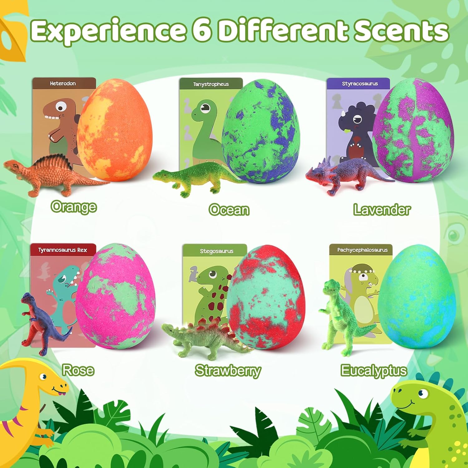 Kids Bath Bombs with Dinosaur Toys Inside — XXL Fizzy Bath Eggs Gift Set for Boys & Girls Ages 3‑9 — Easter Gifts & Birthday Presents, Gentle Kid‑Safe Bath Fizzies