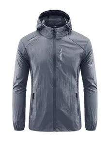 UPF50+ Summer Outdoor Quick Dry Sun-Protective Thin Jacket Men Hiking Fishing Cycling Hooded Gym Sport Ultra Light Windbreaker