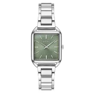 SWR075 Seiko Essentials Tank Watch with Green Grid Pattern Dial