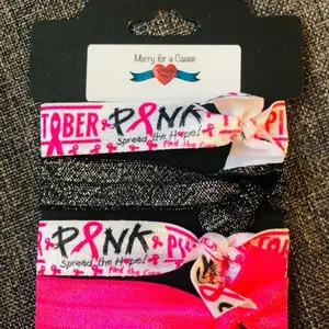 Breast Cancer Pinktober Awareness Hair Ties