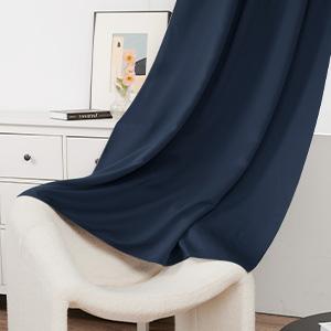 Back Tab and Rod Pocket Plain Curtains 2 panels — Deconovo Thermal Insulated Room Darkening Curtains