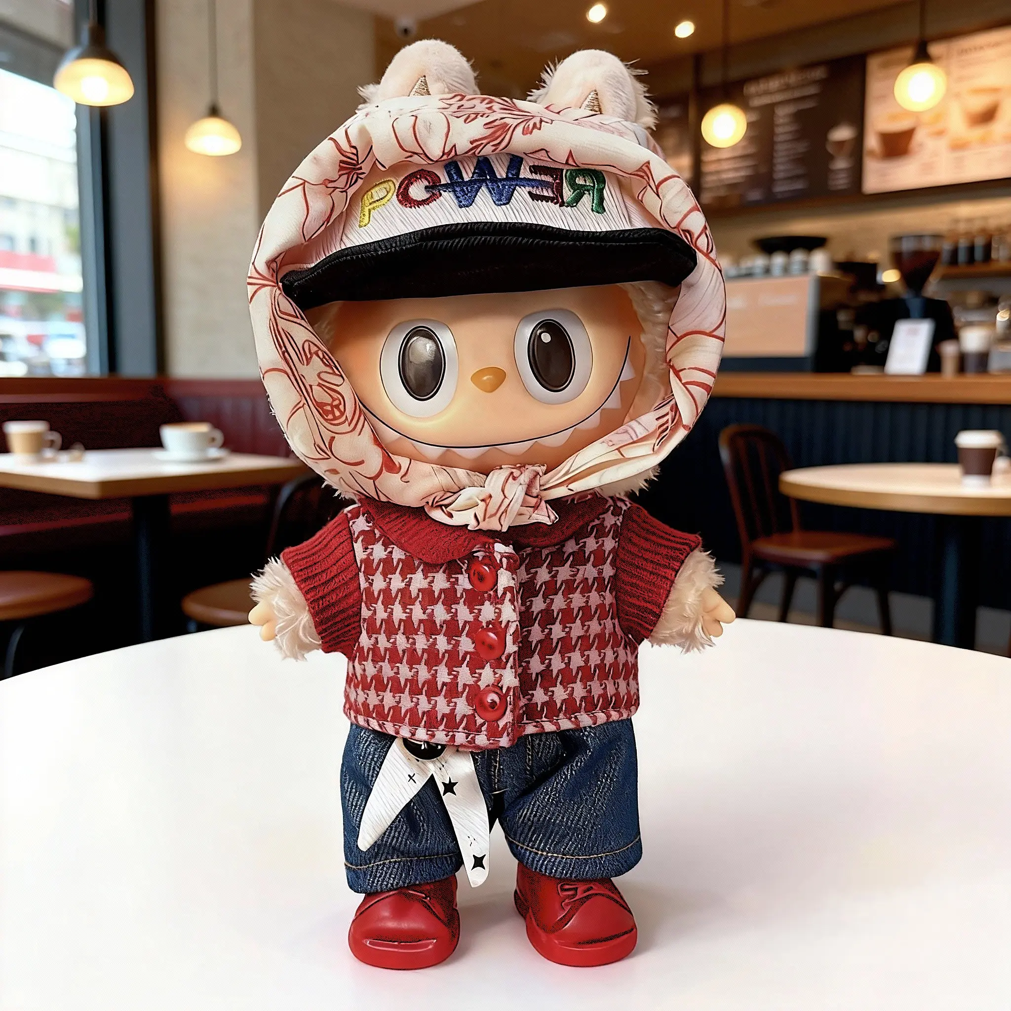 Labubu Doll Clothes 5 Piece Set Korean Style Outfits for 15cm/17cm Dolls Including Clothes Pants Shoes Hats Headscarves Trendy Streetwear Replacement Casual elegant outfit labubu doll costume Cute Labubu Clothing and Accessories Set