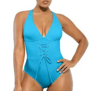 Shapellx Womens' Smart Sculpt Plunge Corset Shaping Swimsuit