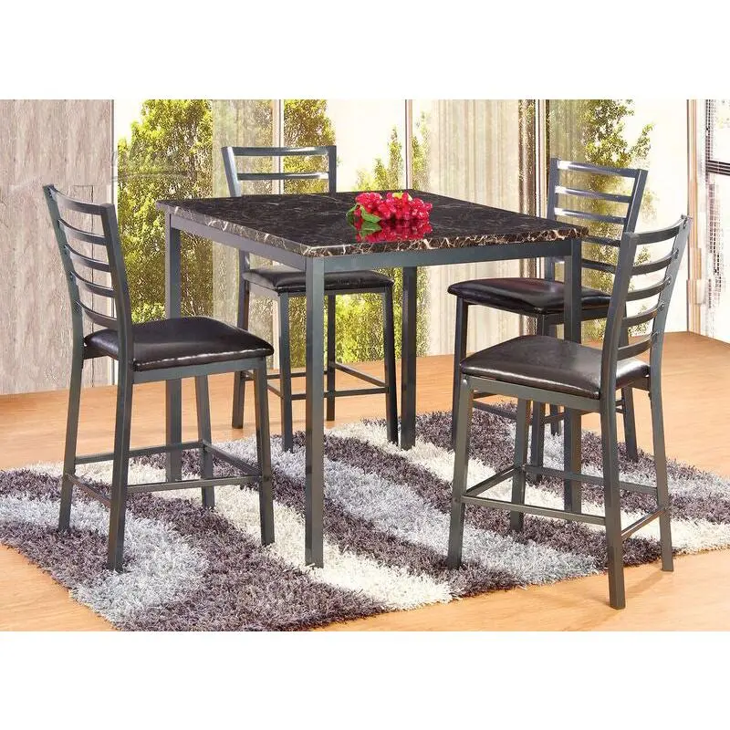 5PC Marble Top counterheight dining set