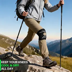 Adjustable Three-Way Compression Patella Knee Brace, Spring Support, Open Wear, Hook Loop, Universal Size, Max 44cm/17.3in