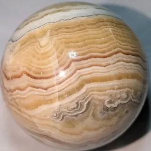 Amber Calcite Sphere