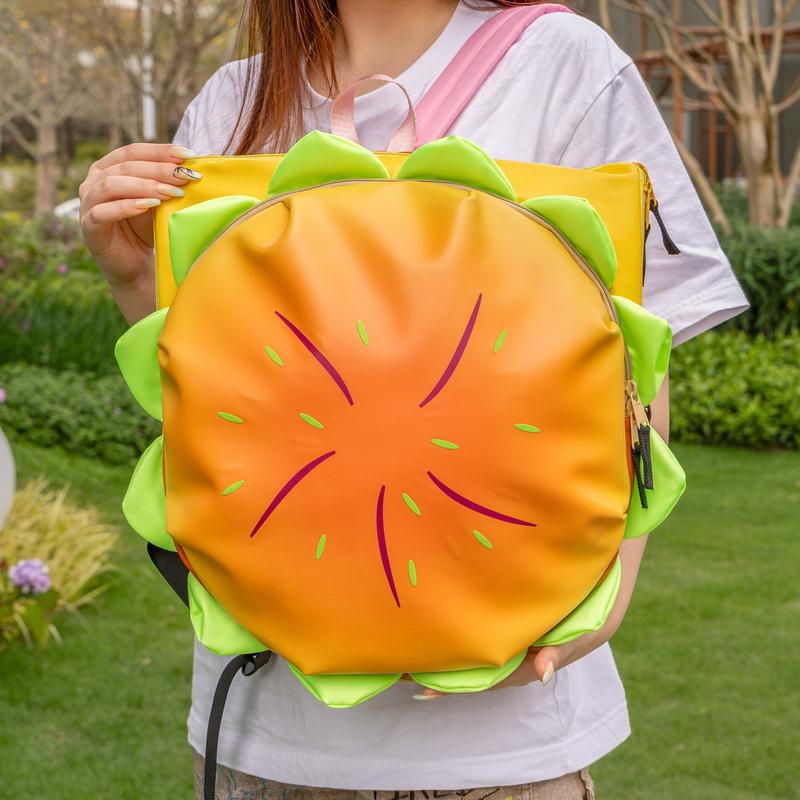 Large leisure Fashionable Novelty Hamburger Design Backpack, Cute Volume Backpack with Adjustable Strap For Daily Used, Cute Student School Book Bag