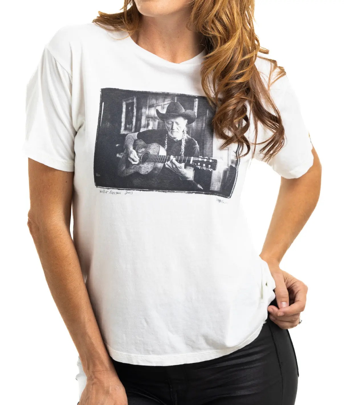 Willie Nelson "Snapshot" (Women's Vintage White Tee)