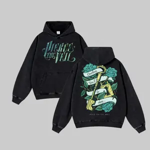 [Baby Gang] Hold On Till May V2 I Can't Hear Your Voice Tour 2025 Pierce The Veil Heavy Metal Washed Hoodie Unisex Oversize Rock Band Cotton Gift For Rock Music Lovers Vintage 90s Graphic Hoodie Graphic Streetwear