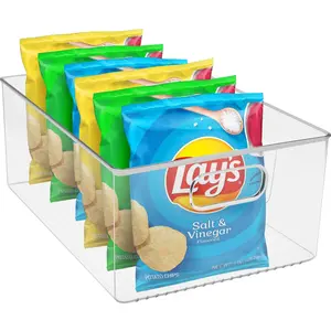 Lays Clear Plastic Container Bins (Large) for Home Organizers and Storage of Household Items