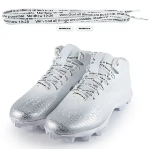 FAITH LACE - Matthew19:26 - White Faith Inspired Scripture Shoelaces - BATL Laces for Shoes (120cm/47” for 5-6 Eyelets)