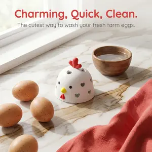Silicone Egg Cleaning Brush, 1 Count Cute Chicken Design Egg Washer, Kitchen Egg Cleaning Tool for Home Dining Room Barbecue Picnic, Kitchen Gadgets, Kitchenware