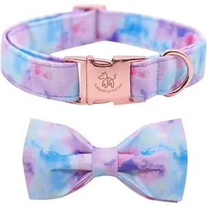 Elegant Little Tail Dog Collar with Bow, Soft&Comfy Bowtie Dog Collar, Adjustable Pet Gift Collars for Small Medium Large Dogs Elegant little tail
