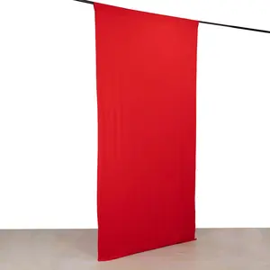 Red 4-Way Stretch Spandex Backdrop Drape Curtain, Wrinkle Free Event Divider Panel with Rod Pockets - 5ftx10ft