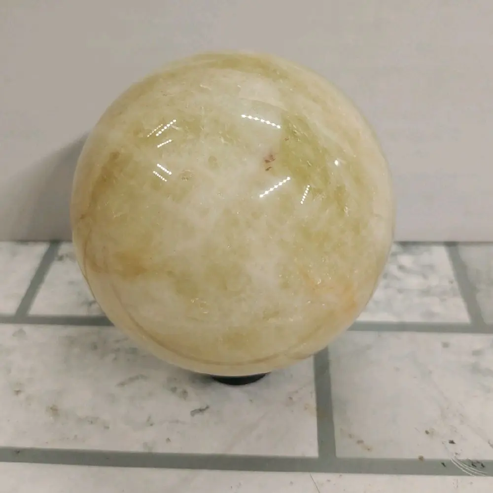 3" Natural Citrine Crystal Sphere, Healing Crystal for Meditation, Home Decor Accent