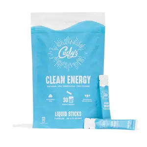Curly’s Clean Energy Caffeine + Electrolyte Liquid Sticks, Flavorless, 30 Pack, Sugar-Free, Keto, Whole30