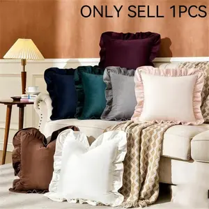Ruffled velvet pillowcase, high-end sofa cushion cover, living room sofa decorative cushion cover, pillowcase, Home Decorative Cushion