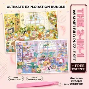 [YI LAN Original 2 Sets of Fun Large Size DIY Scene Stickers]2 Super Large Scenes, Metal Tweezer & Extra Sticker Gifts, Super Thick and Durable Stickers, Stress Relief, Screen-Free Activity, Cozy Hobby, Girls Favorites, Puzzle Stickers focus toy