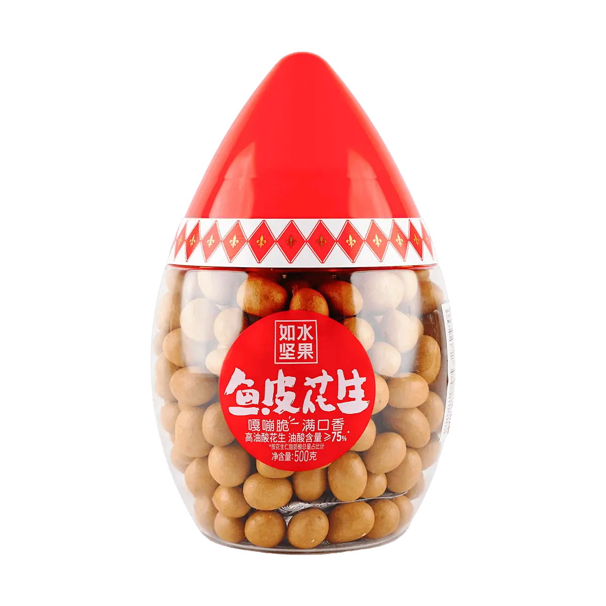 RUSHUI Fish Skin Peanuts 500g - Crispy Savory Snack, Bulk Pack for Parties & Snacking
