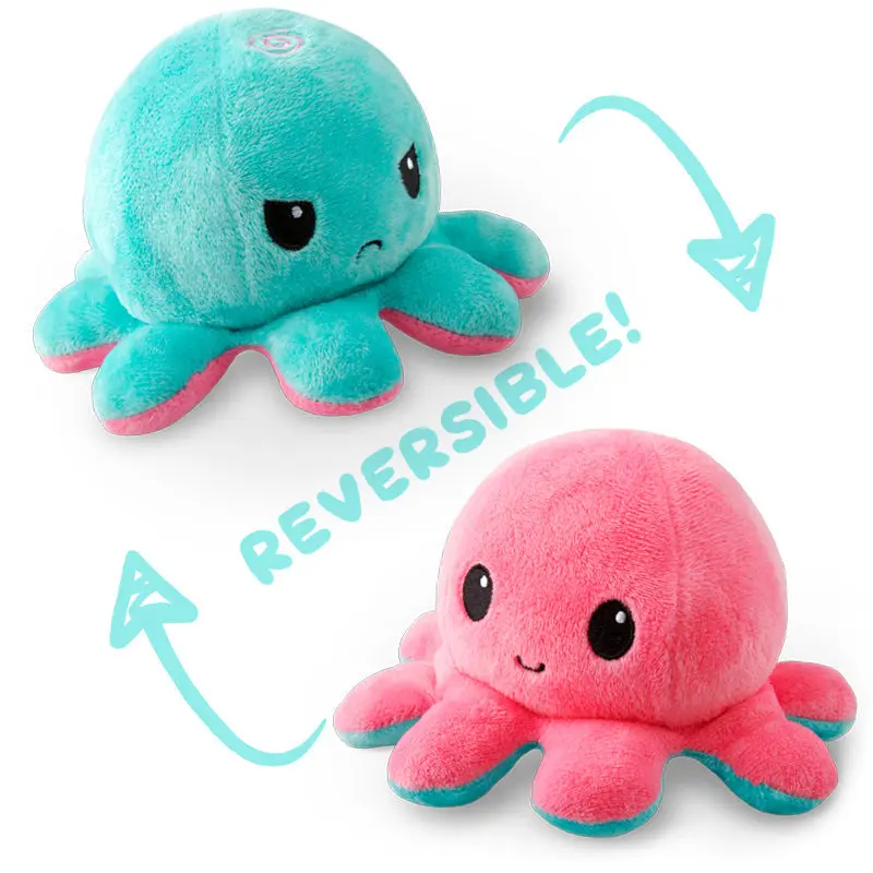TeeTurtle Reversible Octopus Plushie (Aqua + Pink) TeeTurtle Reversible Octopus Plushie (Aqua + Pink)